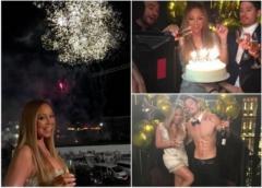 玛丽亚·凯莉办生日派对 与半裸肌肉男搭肩合影